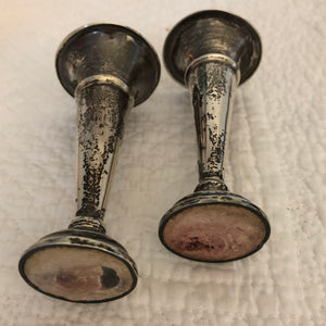 Pair Silver Bud Vases