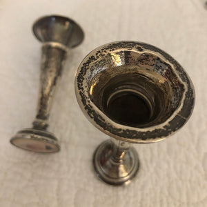 Pair Silver Bud Vases